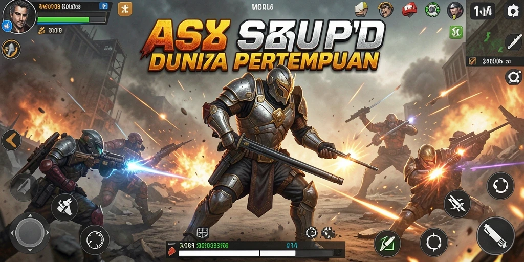 Screenshot utama game 987UP menampilkan aksi pertempuran yang intens.