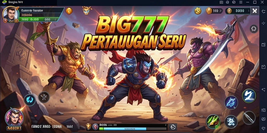 Menampilkan pertempuran intens dalam game BIG777 yang penuh aksi.