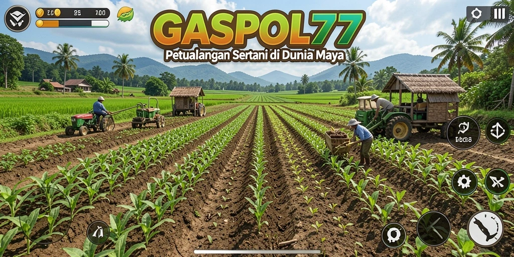Screenshot gameplay GASPOL77 menampilkan aktivitas bertani yang seru.
