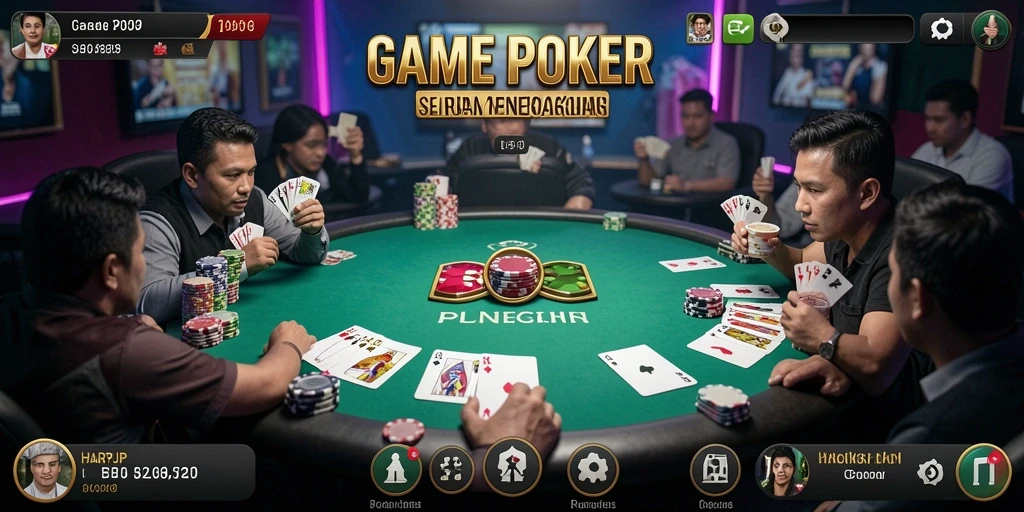 Tampilan menarik dari gameplay poker di HARAPJP.