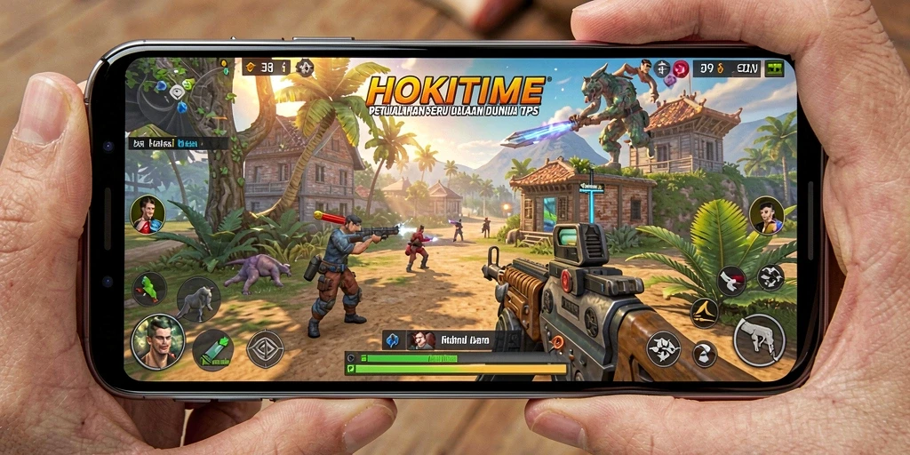 Tampilan dinamis dalam gameplay HOKITIME yang penuh aksi.