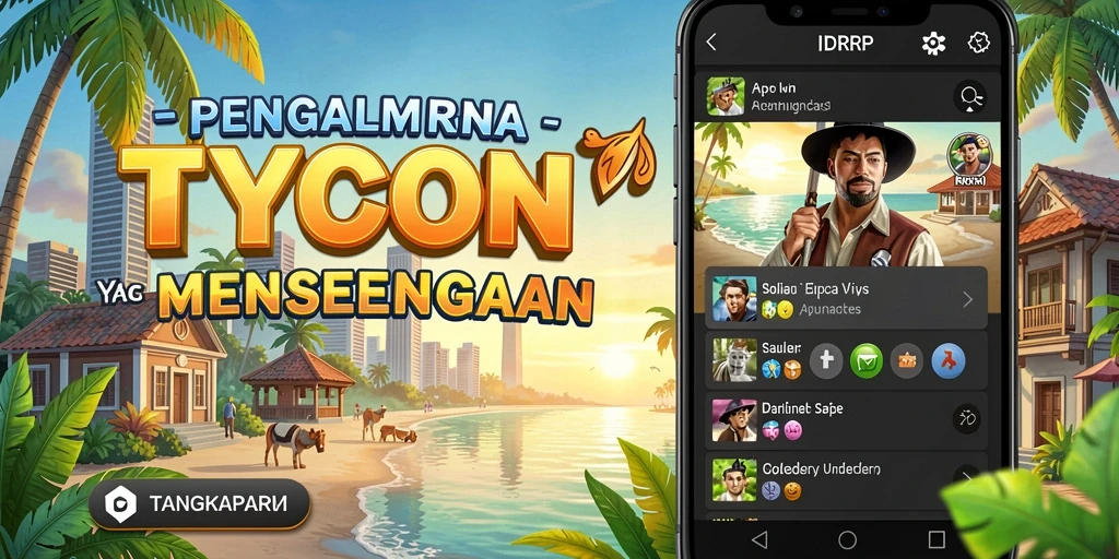 Screenshot utama IDRRP menampilkan gameplay manajemen bisnis yang menarik.