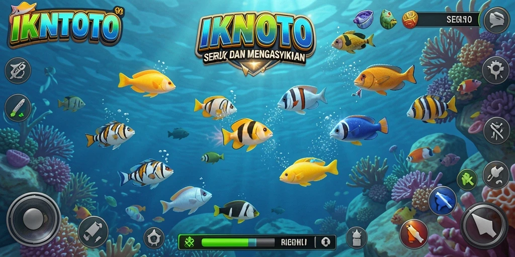 Tangkapan layar gameplay Tembak Ikan yang mendebarkan di IKNTOTO.