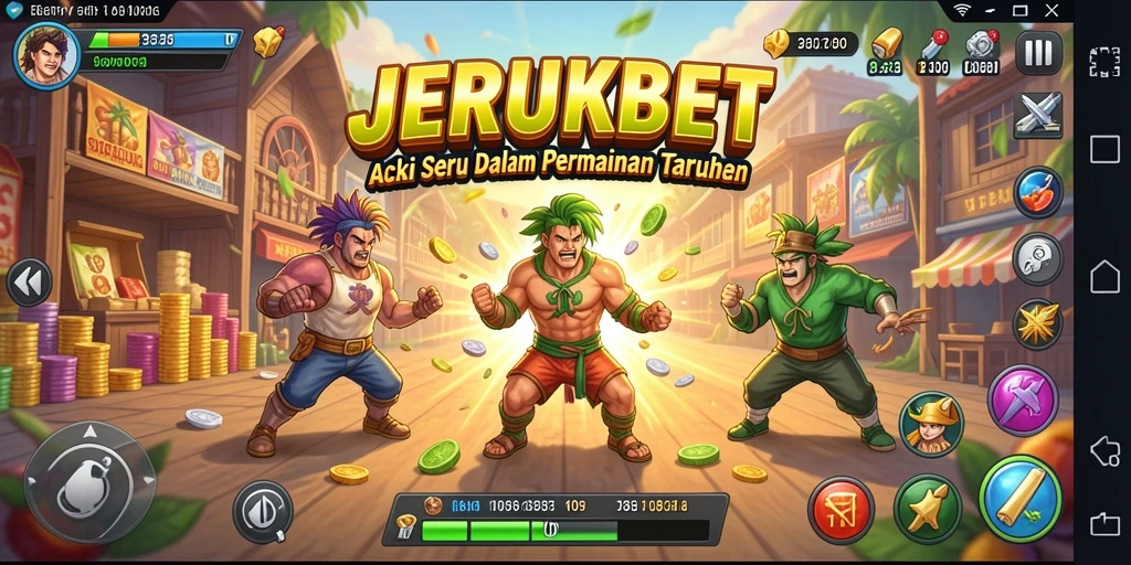 Tampilan gameplay JERUKBET yang seru dan mendebarkan.