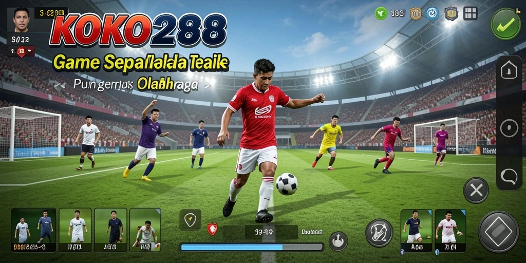 Tampilan gameplay KOKO288 yang mendebarkan dan penuh aksi sepak bola.