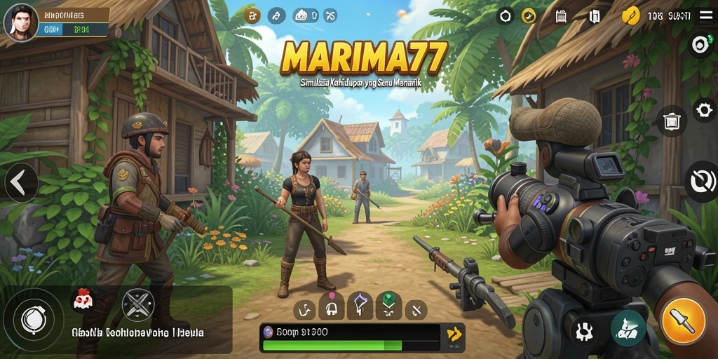 Tampilan menarik dari gameplay simulasi yang realistis di MARIMA77.