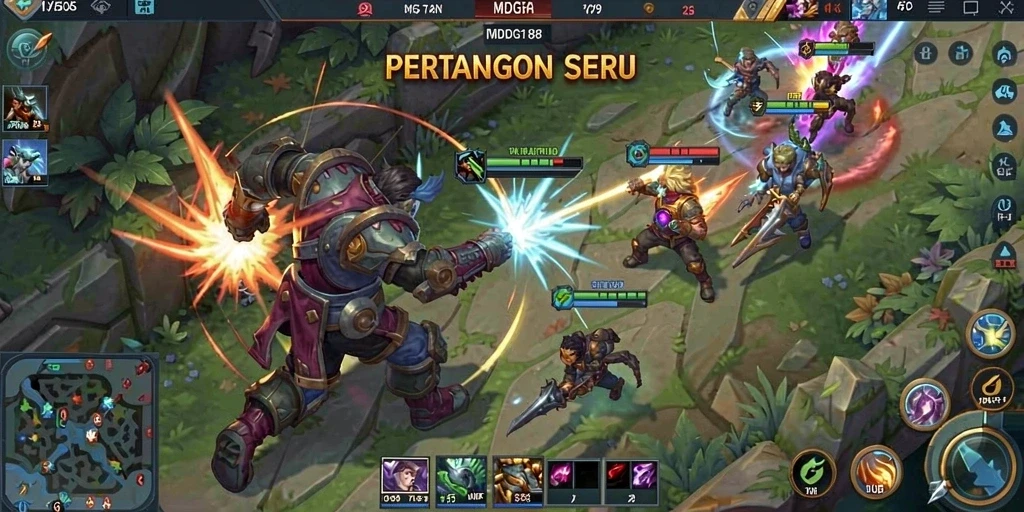 Tampilan gameplay seru dari MDG188 di arena MOBA.