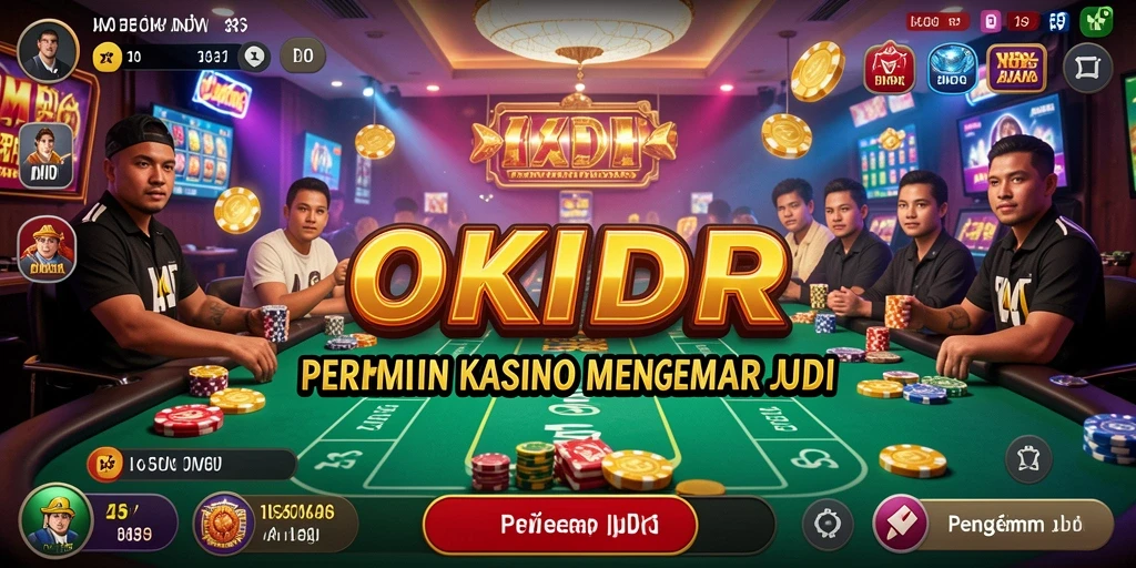 Screenshot gameplay seru dari OKIDR menampilkan suasana Kasino yang nyata.