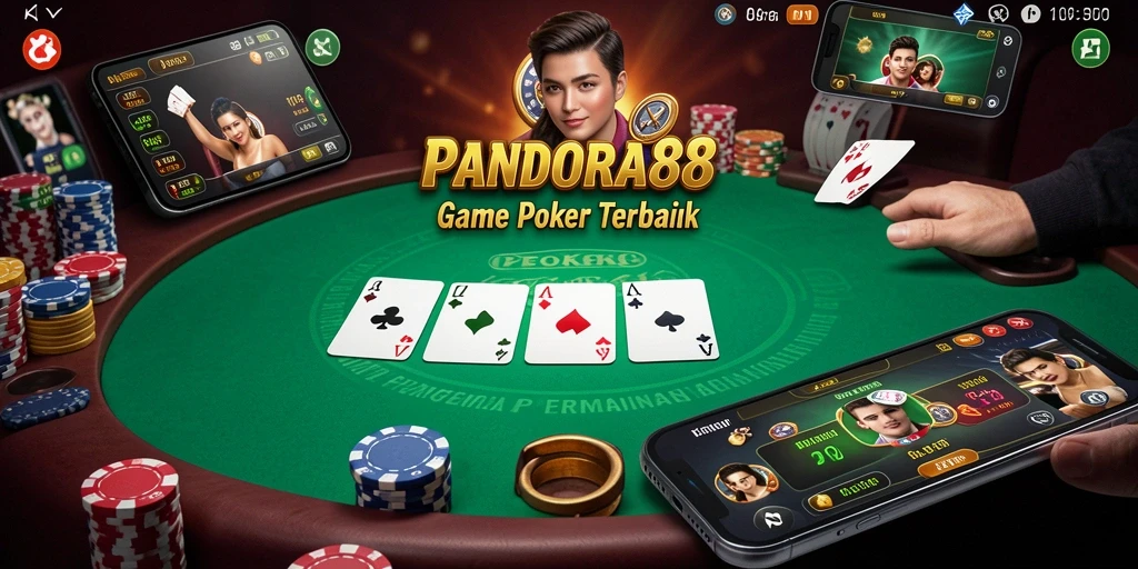 Screenshot gameplay PANDORA88 yang menampilkan suasana permainan Poker yang seru.