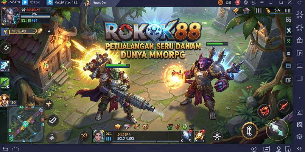 Tampilan gameplay <strong>ROKOK88</strong> yang menampilkan aksi seru dan interaksi pemain.