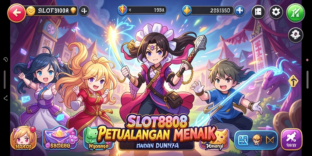 Tampilan gameplay SLOT8808 dengan karakter anime menawan.